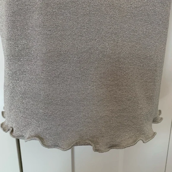 Urban Outfitters A crop top silvery champagne stretchy M - Picture 2 of 5